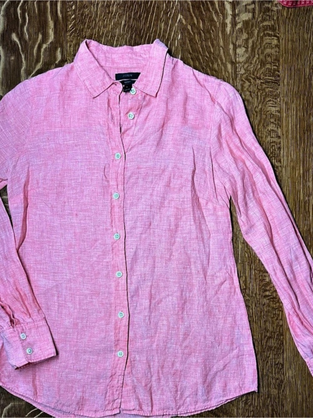 J.Crew Perfect Shirt Linen Button Down Shirt in coral Size 2 Like New